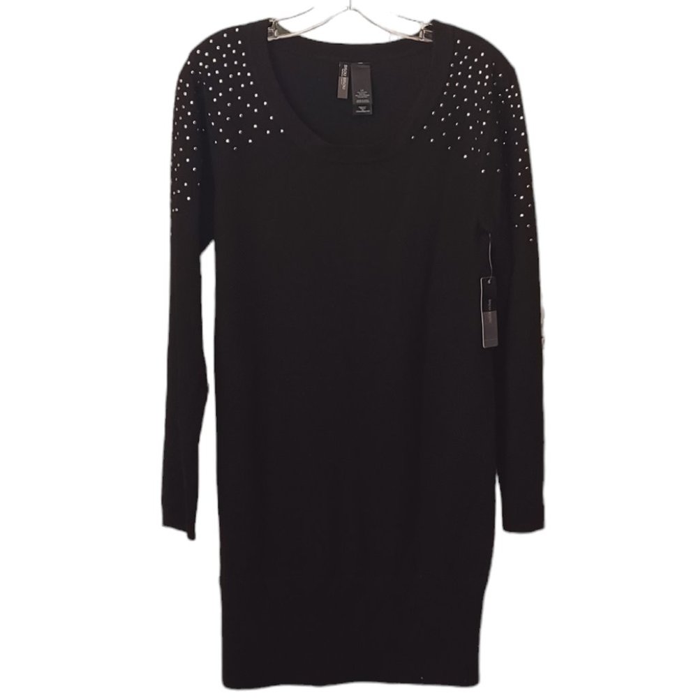 Bisou Bisou Black Sweater Dress Size Large NWT